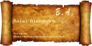 Balai Alexandra névjegykártya
